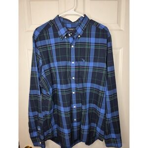 American Eagle Outfitters Blue, Green,‎ White Plaid Men's Button Down LS Size XL
